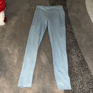 Victorias Sceret Pink active blue leggings side medium with pockets